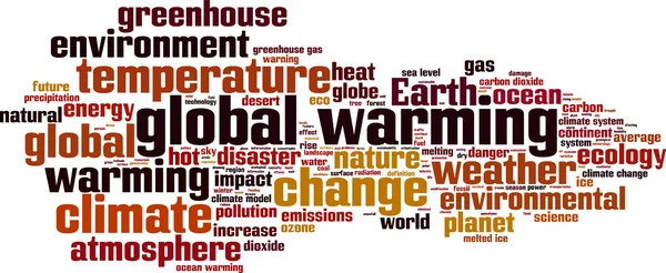Calentamiento global palabra nube — Archivo Imágenes Vectoriales