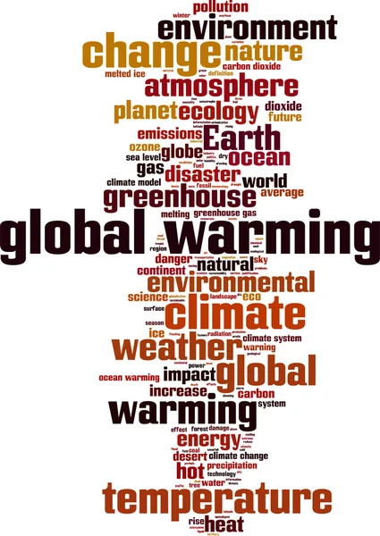 Wortwolke der globalen Erwärmung — Stockvektor