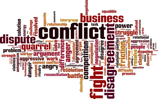 Conflict word cloud — Stock Vector