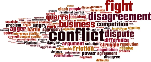 Nuage de mots de conflit — Image vectorielle