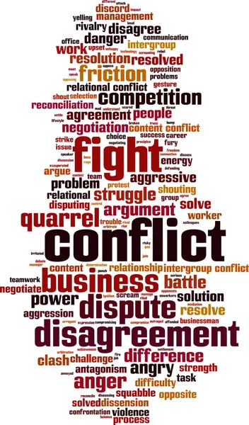 Nuage de mots de conflit — Image vectorielle