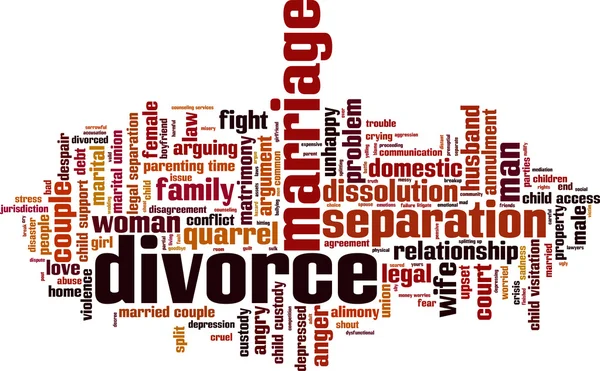 Nuage de mot divorce — Image vectorielle