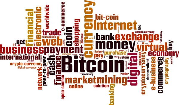 Nuage de mot Bitcoin — Image vectorielle