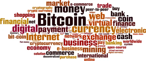 Bitcoin word cloud — Stock vektor