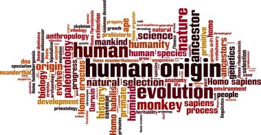 Human origin word cloud clipart