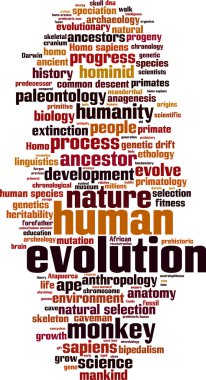 Evolution word cloud clipart