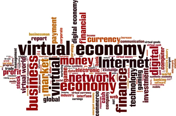 Virtual economy word cloud — Stock Vector