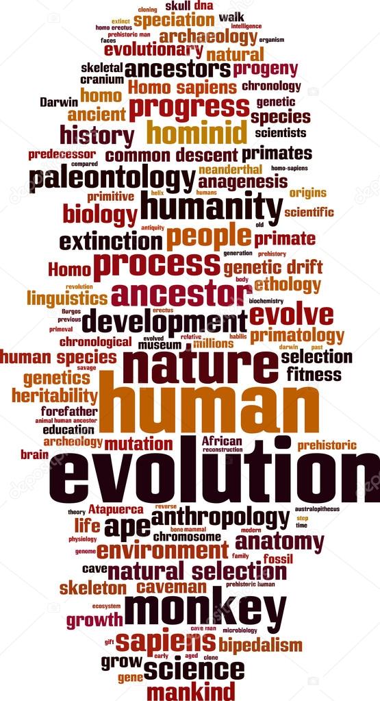 Evolution word cloud