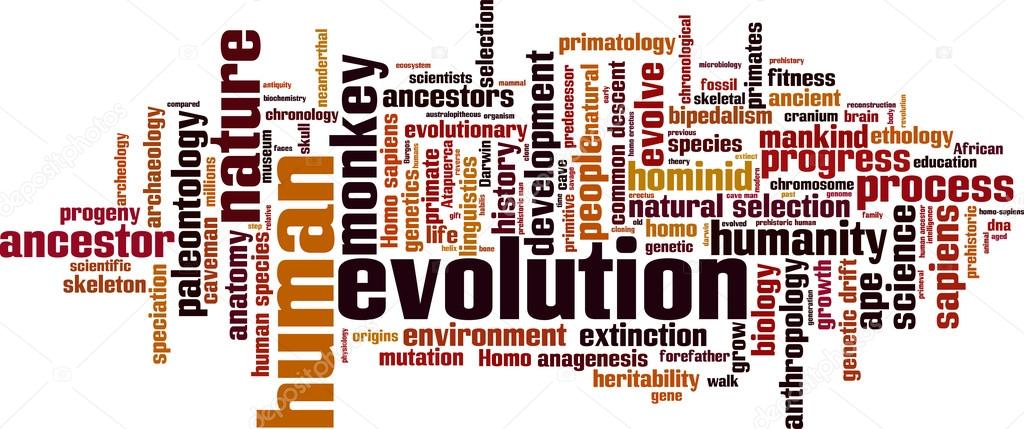 Evolution word cloud