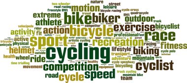 Cycling word cloud clipart