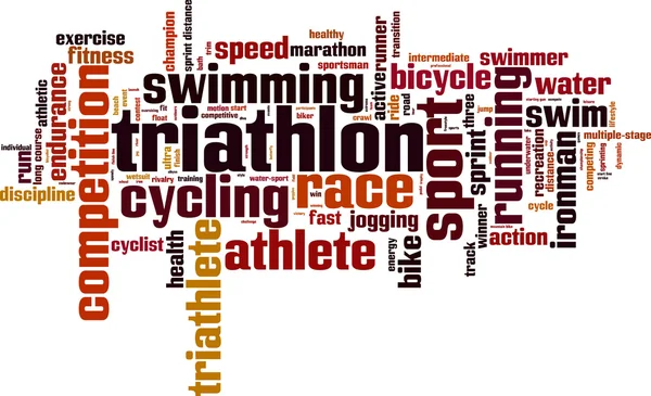 Triatlon szó felhő — Stock Vector