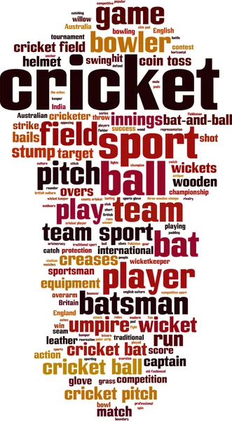 Nuage de mots de cricket — Image vectorielle