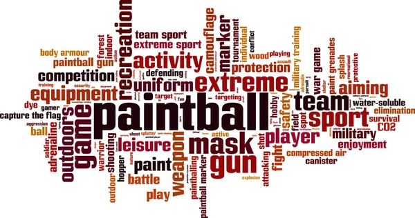 Paintball palabra nube — Vector de stock