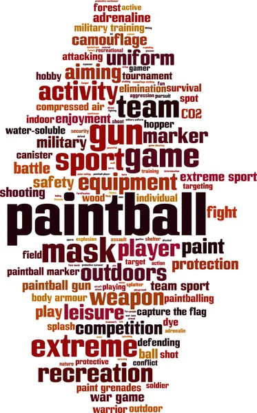 Paintball palabra nube — Vector de stock