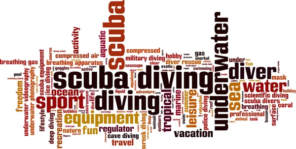 Scuba diving word cloud — Stockvector