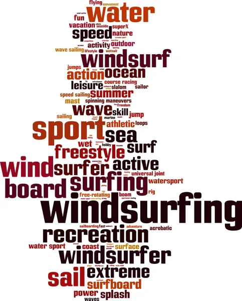 Windsurfing Wortwolke — Stockvektor
