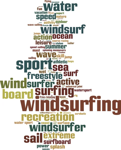 Windsurf palabra nube — Archivo Imágenes Vectoriales