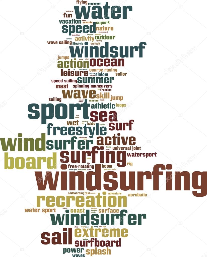Windsurfing word cloud