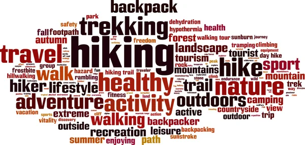 Hiking word cloud — Stock Vector