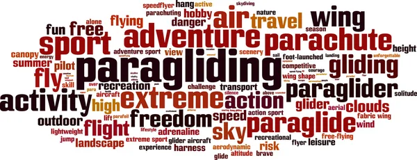 Paragliding slovo mrak — Stockový vektor