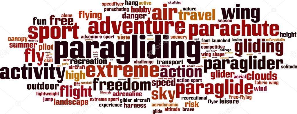 Paragliding word cloud