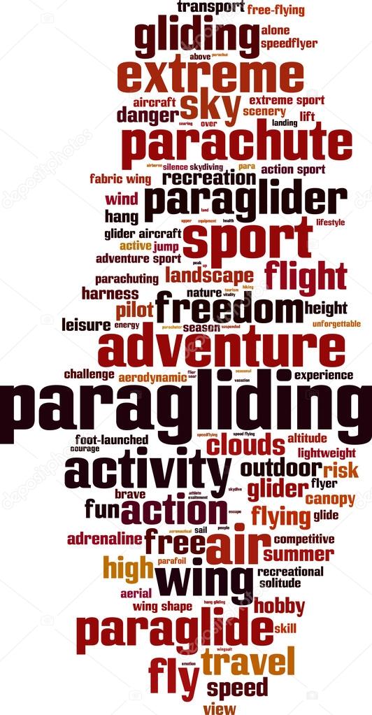 Paragliding word cloud