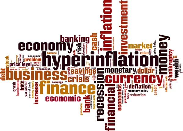 Mot nuage hyperinflation — Image vectorielle