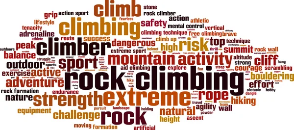Escalada en roca palabra nube — Archivo Imágenes Vectoriales