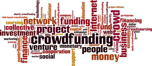 Crowdfunding λέξη σύννεφο — Διανυσματικό Αρχείο