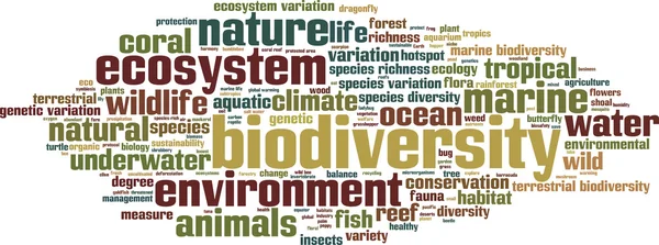 Biodiversidade nuvem de palavras — Vetor de Stock