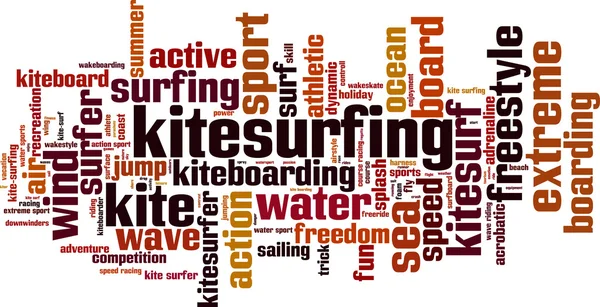 Kitesurfen word cloud — Stockvector