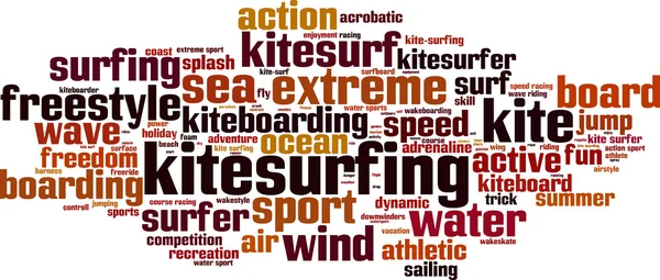 カイト サーフィンの単語の雲 — ストックベクタ