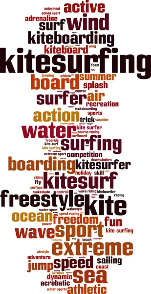 Kitesurfing word cloud — Stock vektor