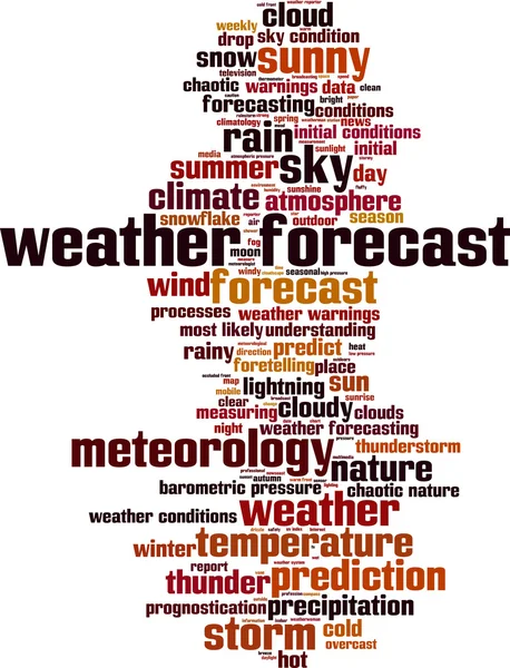 Väderprognos word cloud — Stock vektor