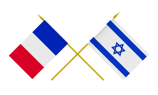 Drapeaux, France et Israël — Photo