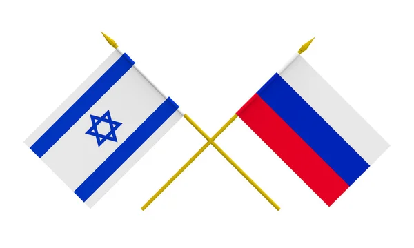 Drapeaux, Israël et Russie — Photo