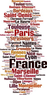 Sehirler Fransa kelime bulutu