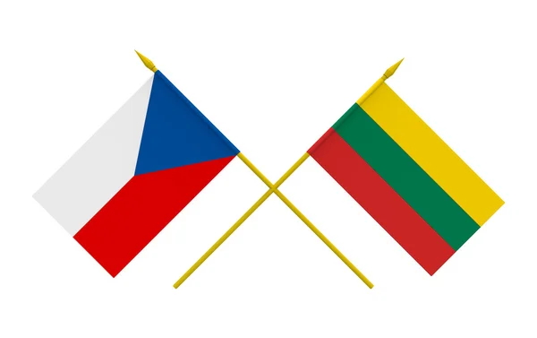 Vlajky, Česká a Litva — Stock fotografie