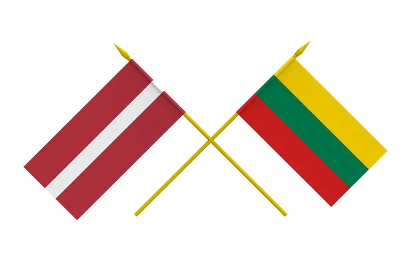 Flaggor, Lettland och Litauen — Stockfoto