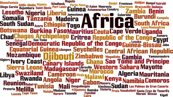 Země v Africe slovo mrak — Stockový vektor