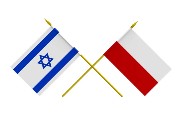 Flagi, Izraelu i Polsce — Zdjęcie stockowe