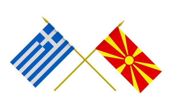 Banderas, Grecia y Macedonia — Foto de Stock