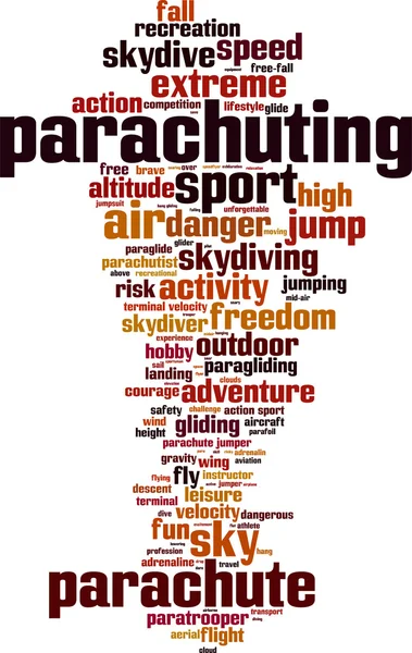 Parachutisme nuage de mots — Image vectorielle