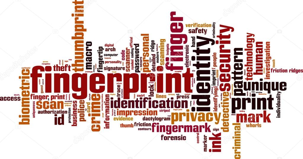 Fingerprint word cloud