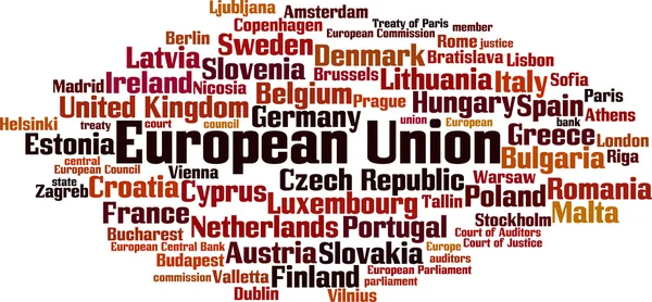 欧州連合の言葉の雲 — ストックベクタ