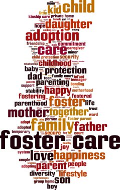 Foster care word cloud clipart