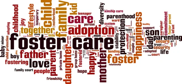 Foster care word cloud — Stock Vector
