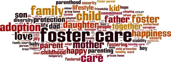 Foster care word cloud — Stock Vector