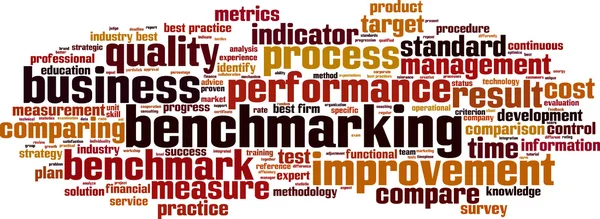 Nube di parola di benchmarking — Vettoriale Stock