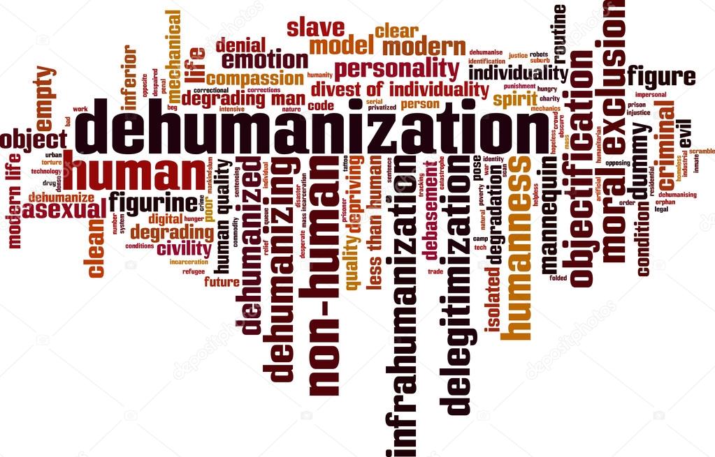 Dehumanization word cloud